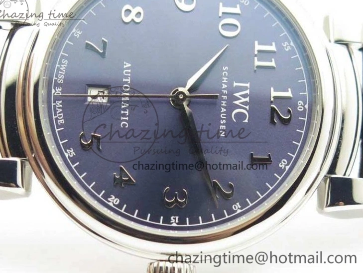 MIROTIME 0209 Da Vinci IW356601 SS TW 1:1 Best Edition Blue Dial On Black Leather Strap A Durable 7239